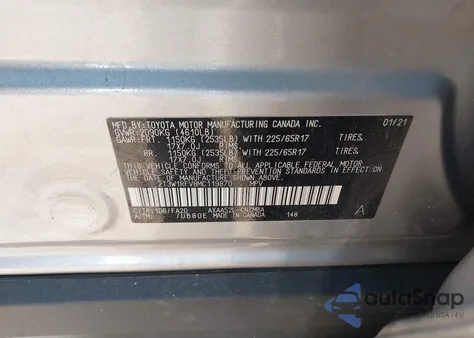 2021 Toyota Rav4 Xle из США, поврежденный, VIN 2T3W1RFV8MC119870